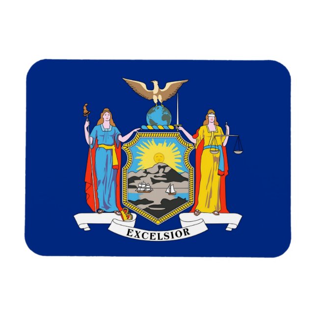 Íman Imagem flexível patriótica com bandeira de Nova Io (Horizontal)