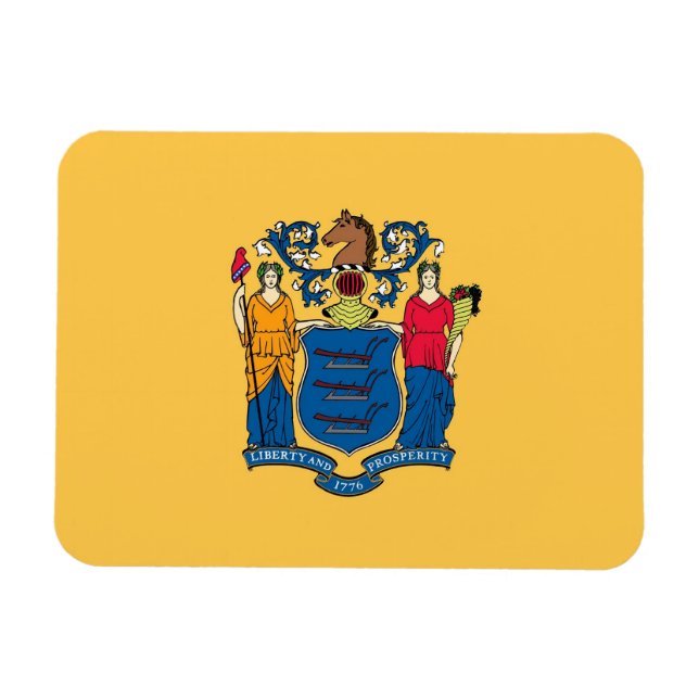 Íman Imagem flexível patriótica com bandeira de Nova Je (Horizontal)