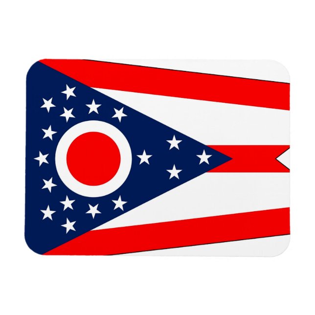 Íman Imagem flexível patriótica com bandeira de Ohio (Horizontal)