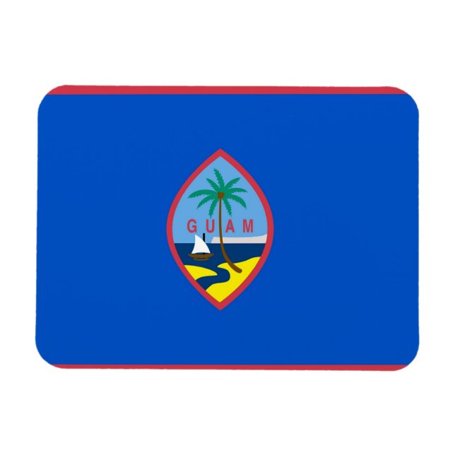 Íman Imagem flexível patriótica com bandeira Guam (Horizontal)