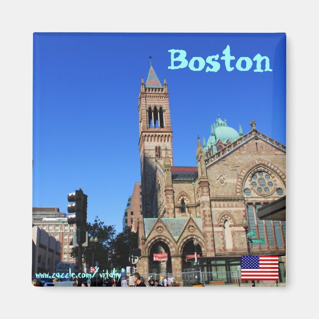 Íman Imagem fotográfica de Boston Massachusetts (Frente)