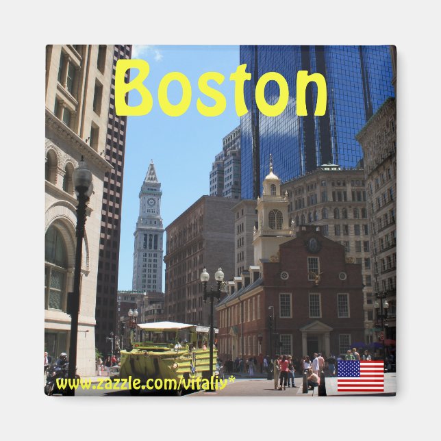 Íman Imagem fotográfica de Boston Massachusetts (Frente)