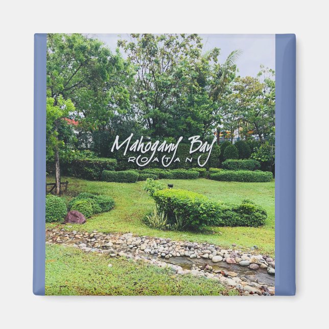 Íman Imagem fotográfica de Mahogany Bay, Roatan, Hondur (Frente)