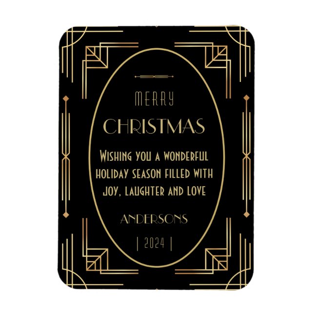 Íman Imagem fotográfica de Natal Art deco (Vertical)