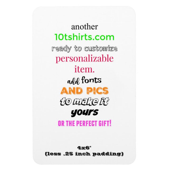 Íman Imagem fotográfica flexível 4x6" (Vertical)