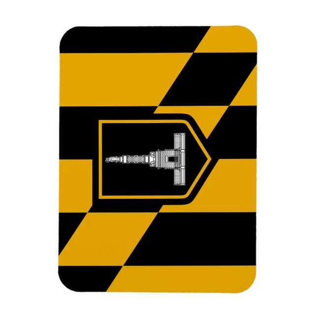 Íman Imagem fotográfica flexível com bandeira de Baltim (Vertical)