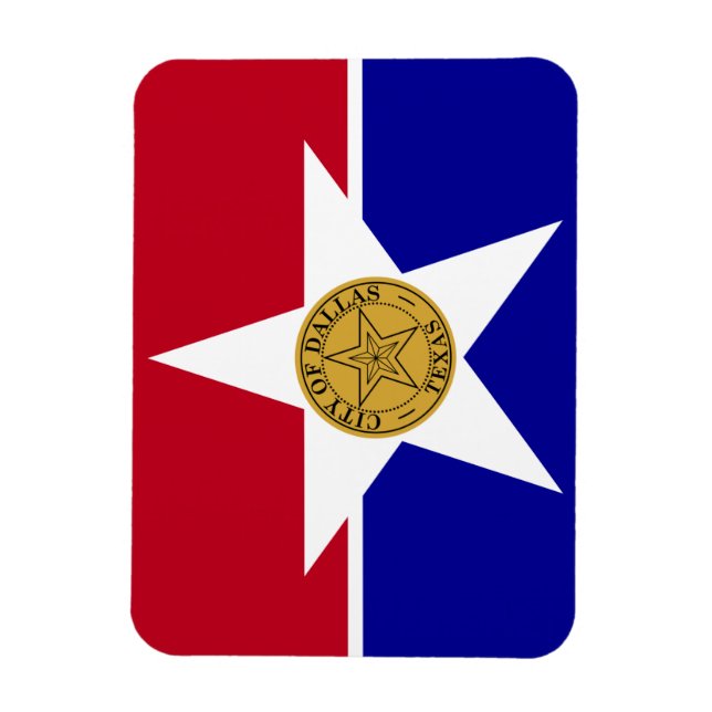 Íman Imagem fotográfica flexível com bandeira de Dallas (Vertical)
