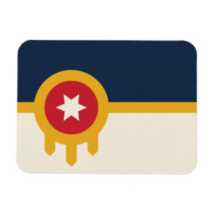 Íman Imagem fotográfica flexível com bandeira de Tulsa,