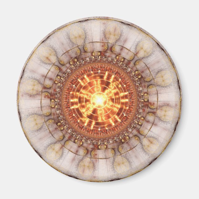 Íman Imagem Fractal: Medalha Aztec (Frente)