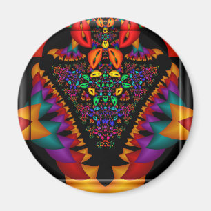 Íman Imagem fractal simétrica na moldura de vidro 3d