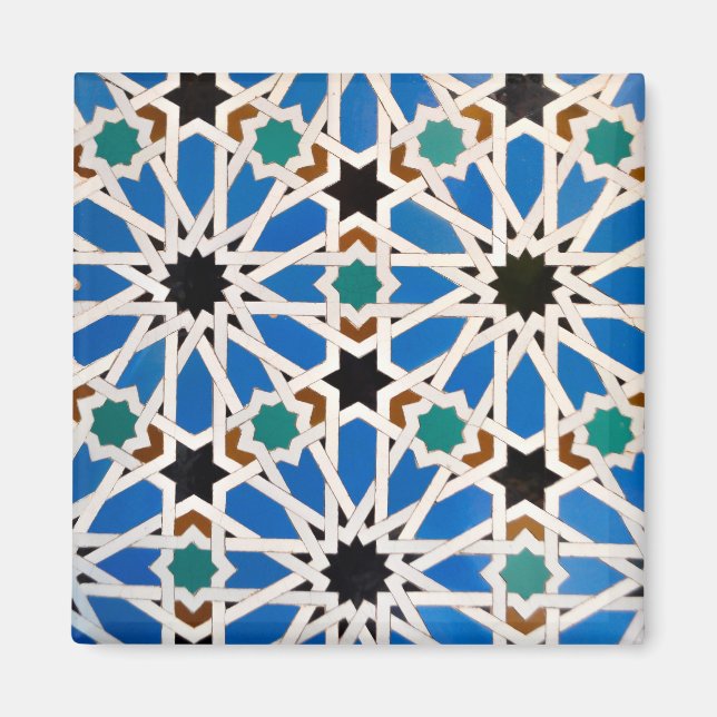 Íman Imagem Geométrica de Marrocos Brilhante (Frente)