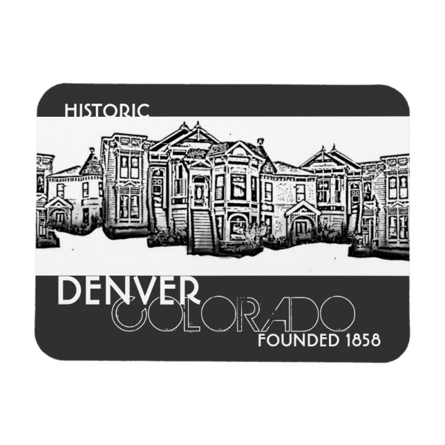 Íman Imagem histórica de Denver Colorado (Horizontal)