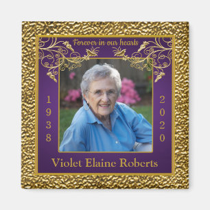 Íman Imagem Memorial de Modelo de Fotografia Roxo e Dou