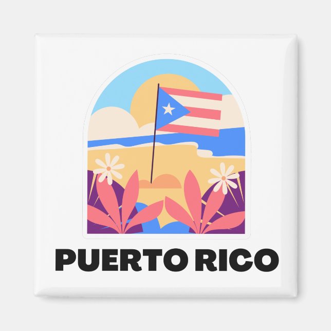 Íman Imagem Paisagem de Porto Rico (Frente)