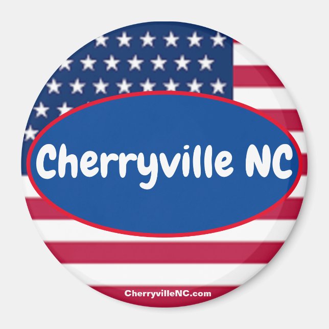 Íman Imagem Patriótica do NC Cherryville (Frente)