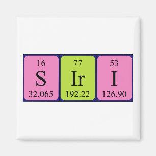 Íman Imagem periódica do nome da mesa Siri