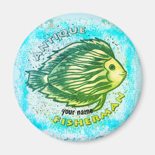 Íman Imagem personalizada Antiquado Pescador