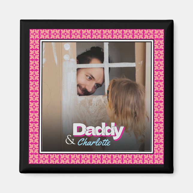 Íman Imagem Personalizada da Família - Foto Filha-Filho (Frente)