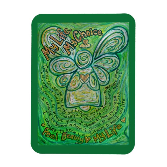 Íman Imagem Personalizada de Arte de Anjo Verde do canc (Vertical)