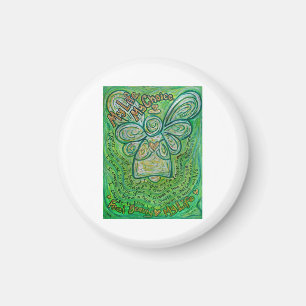 Íman Imagem Personalizada de Arte de Anjo Verde do canc