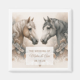 Íman Imagem Personalizada de Casamento de Cavalos de At