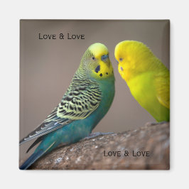 Íman Imagem personalizada de dois papagaios com texto Í