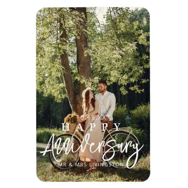 Íman Imagem Personalizada do Aniversário de Casamento (Vertical)