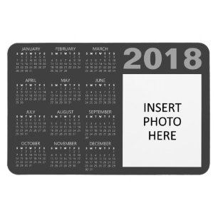 Íman Imagem Personalizada do Magnet do Calendário 2018