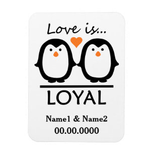 Íman Imagem personalizada do Penguin Love