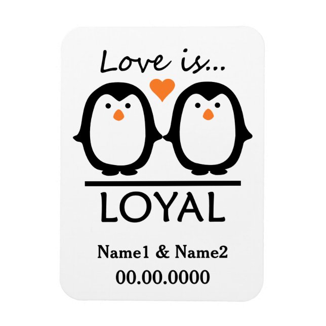 Íman Imagem personalizada do Penguin Love (Vertical)
