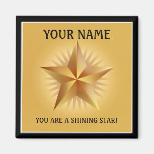 Íman Imagem Personalizada do Shining Star Dourada