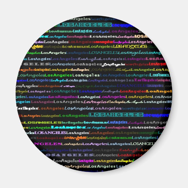 Íman Imagem preta de Los Angeles (Frente)