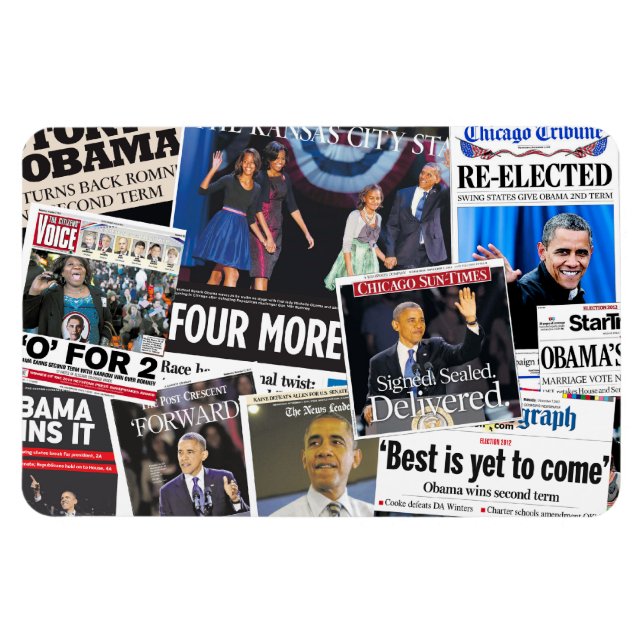 Íman Imagem principal do jornal Obama 2012 (Horizontal)