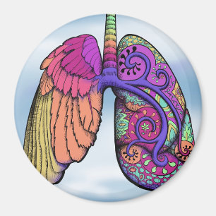 Íman Imagem pulmonar de salto com asa colorida