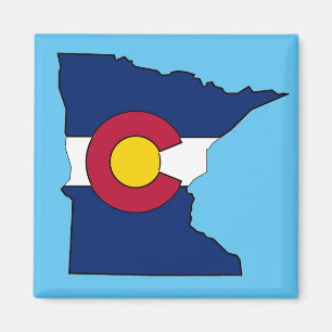 Íman Imagem quadrada da bandeira do Colorado Minnesota