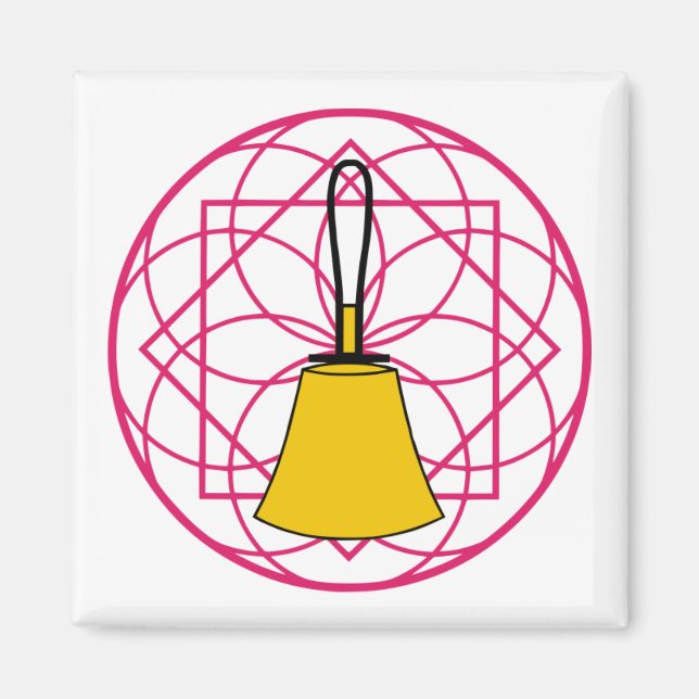 Íman Imagem Quadrada de Bell Mandala (Frente)