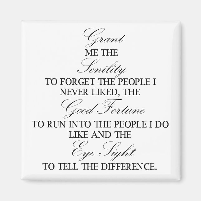 Íman Imagem quadrada de oração da senilidade (Frente)