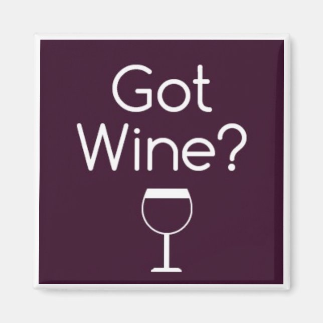 Íman Imagem quadrada de vinho (Frente)