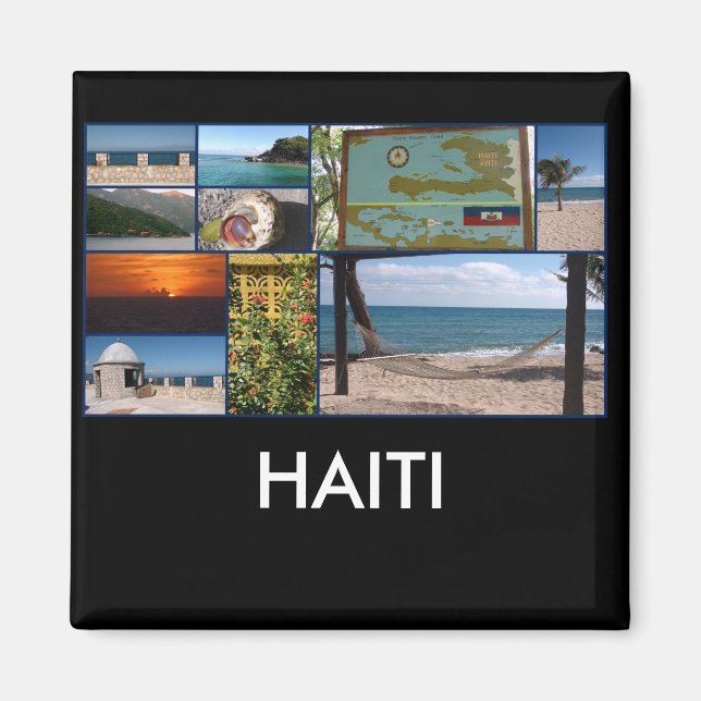 Íman Imagem quadrada Labadee no Haiti (Frente)