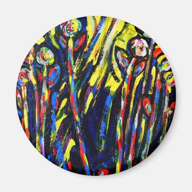 Íman Imagem redonda de design personalizado (Frente)