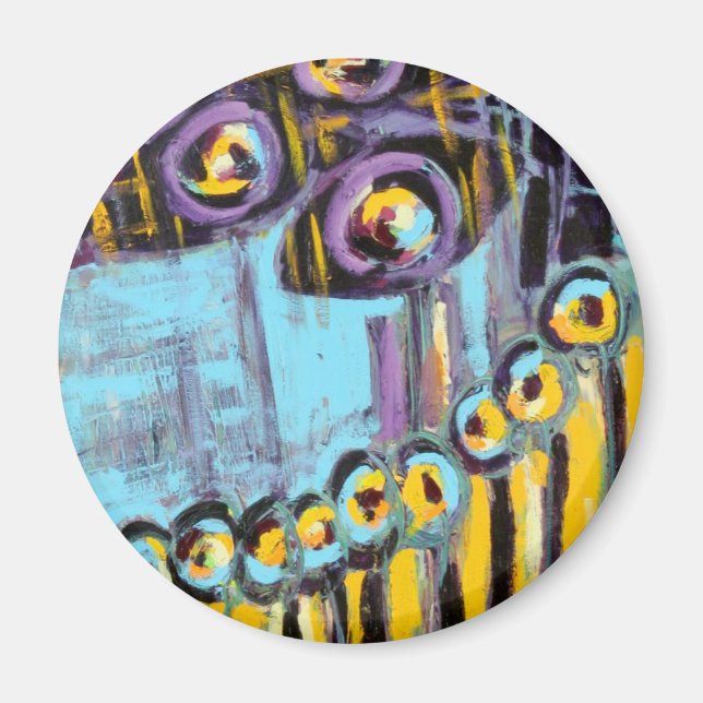 Íman Imagem redonda de design personalizado (Frente)