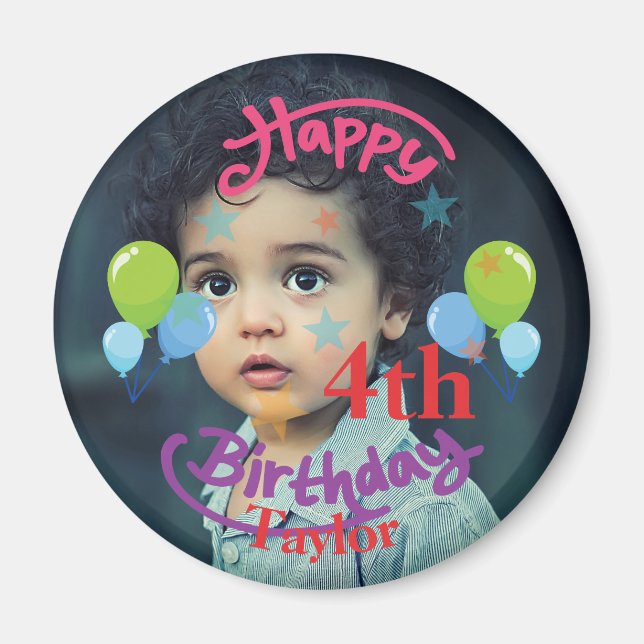 Íman Imagem Redonda de Fotos Personalizada (Frente)