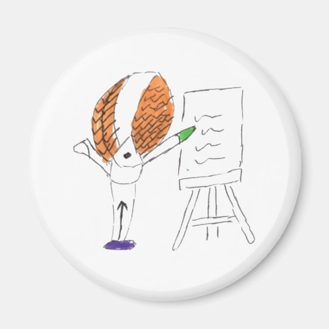 Íman Imagem Redonda de Professores de Mosca (Frente)