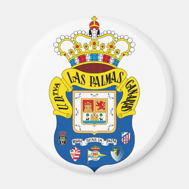 Íman Imagem Redonda do emblema Las Palmas (Frente)