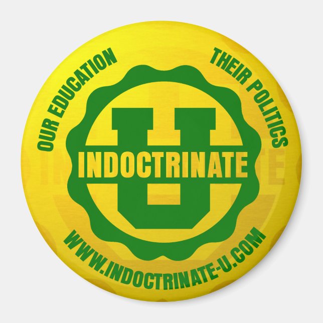 Íman Imagem Redonda do Logotipo Radiativo "Indoctrinate (Frente)