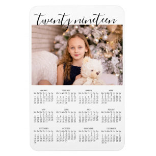 Íman Imagem simples e elegante com calendário de 2019