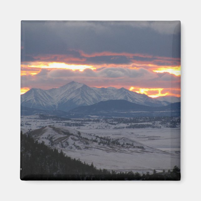 Íman Imagem Sunset do Colorado Mountain (Frente)