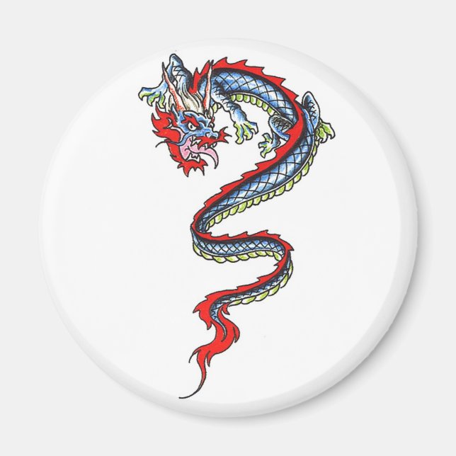 Íman Imagem temática do Dragão Oriental legal (Frente)