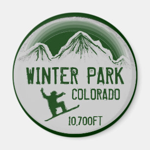 Íman Imagem verde de neve do Winter Park Colorado