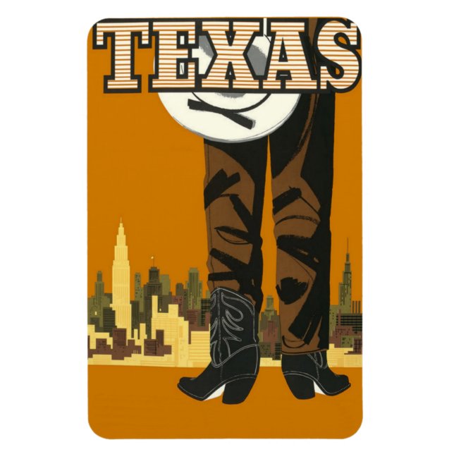 Íman Imagem Viagens vintage do Texas USA (Vertical)